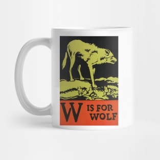 W is for Wolf  ABC Designed and Cut on Wood by CB Falls Mug